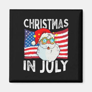 Christmas In July Retro Hipster Funny Santa Men Wo マグネット