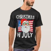 Christmas In July Retro Hipster Funny Santa Men Wo Tシャツ (正面)