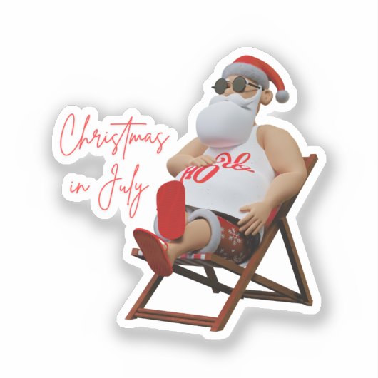 Christmas in July Santa シール (正面)