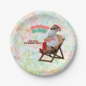 Christmas in July Santa  ペーパープレート (正面)