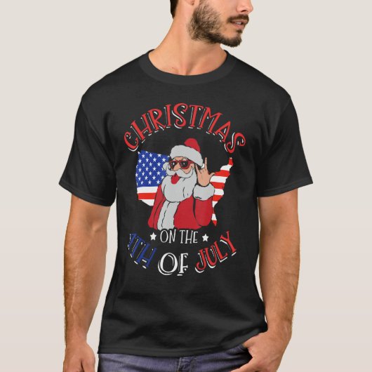 Christmas In July Santa Claus Summer 4th Of July C Tシャツ (正面)