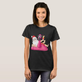 Christmas in July Santa Hawaii Flamingo Summer Vac Tシャツ (正面フル)