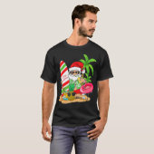Christmas In July Santa Hawaiian Summer Surf Surfi Tシャツ (正面フル)