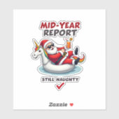 Christmas In July Santa on Unicorn Pool Float Stil シール (シート)