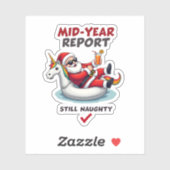 Christmas In July Santa on Unicorn Pool Float Stil シール (シート)