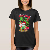 Christmas In July Santa Summer Beach Vacation Part Tシャツ (正面)