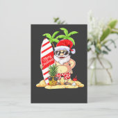 Christmas In July Santa Surf Hawaiian Men Summer S 招待状 (スタンド正面)
