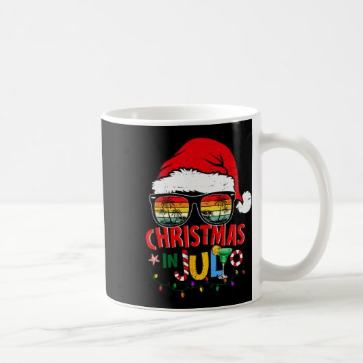 Christmas In July Shirts Men Women Kids Santa Hat  コーヒーマグカップ (右)