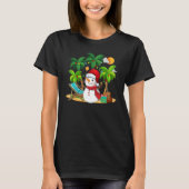 Christmas In July Snowman On Palm Tree Tropical Be Tシャツ (正面)