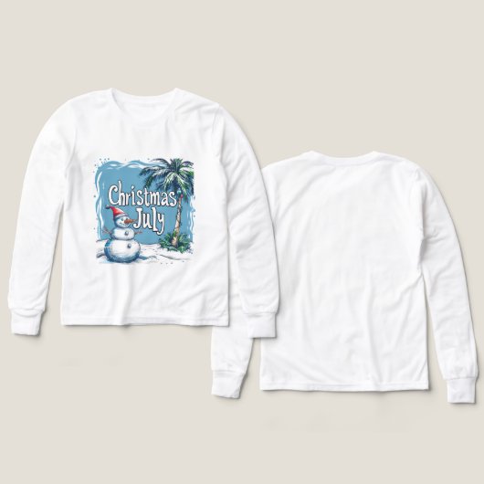 Christmas in July Snowman & Palm Tree Design (デザイン 正面＆背面)
