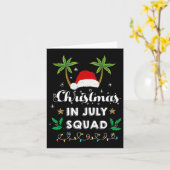 Christmas In July Squad Funny Summer Xmas Santa Ha カード (黄色い花)