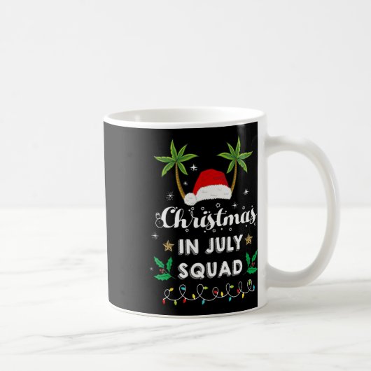 Christmas In July Squad Funny Summer Xmas Santa Ha コーヒーマグカップ (右)