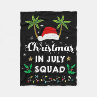 Christmas In July Squad Funny Summer Xmas Santa Ha フリースブランケット