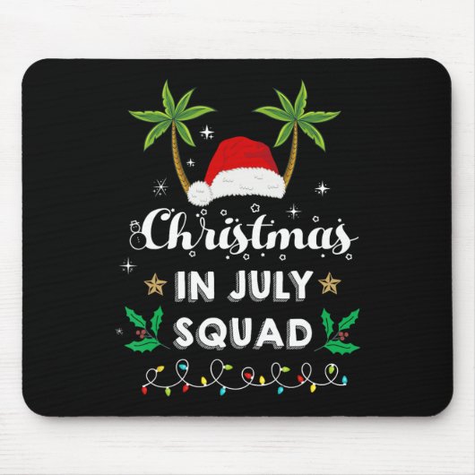 Christmas In July Squad Funny Summer Xmas Santa Ha マウスパッド (正面)