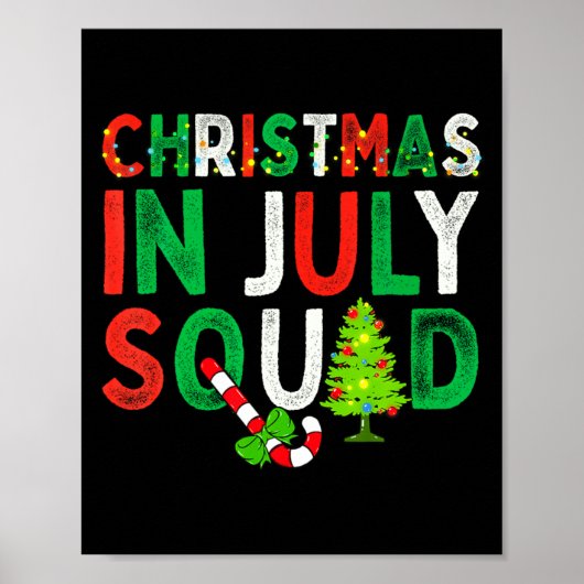 Christmas In July Squad Funny Xmas Men Women Kids ポスター (正面)