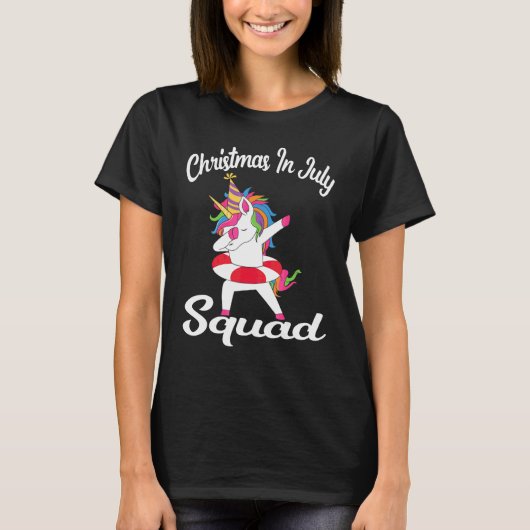 Christmas In July Squad Summer Xmas Cute Dabbing U Tシャツ (正面)