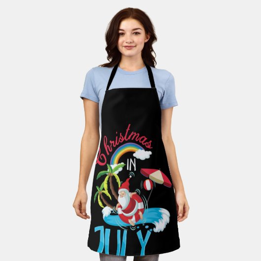 Christmas In July Summer Beach Vacation エプロン (着用した状態)