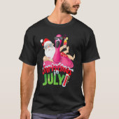 Christmas In July  Summer Flamingo Float Xmas 1 Tシャツ (正面)
