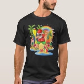 Christmas in July  Summer Santa Beach Hawaii Surf Tシャツ (正面)