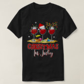 Christmas in July Three Glass Of Red Wine Summer 2 Tシャツ (デザイン正面)