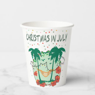 Christmas in July Tropical Colorful Christmas Tree 紙コップ