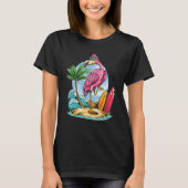 Christmas In July  Tropical Flamingo Hawaii Summer Tシャツ (正面)