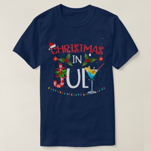 Christmas In July TSummer Beach Vacation Tシャツ (デザイン正面)