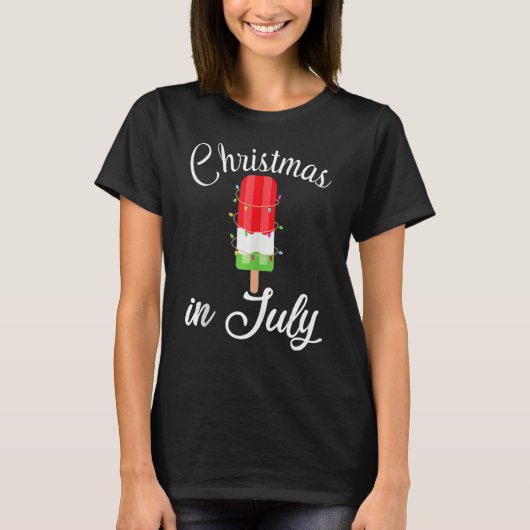 Christmas in July Water Melon Ice Cream Popsicle X Tシャツ (正面)