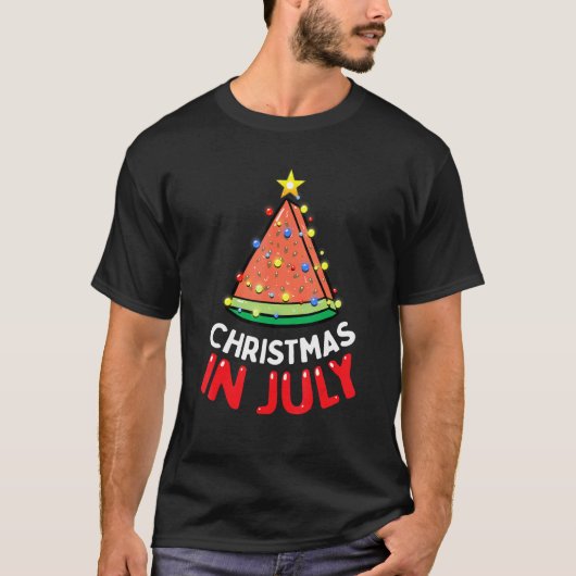 Christmas in July Watermelon Xmas Tree Men Women K Tシャツ (正面)