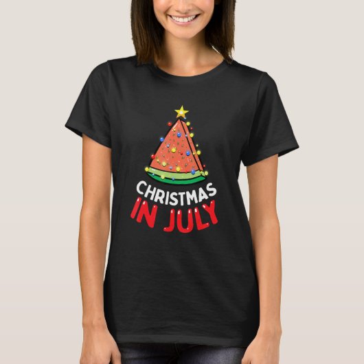Christmas in July Watermelon Xmas Tree Men Women K Tシャツ (正面)