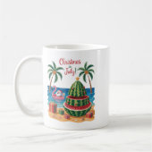 Christmas In July Watermelon Xmas Tree Santa Beach コーヒーマグカップ (左)