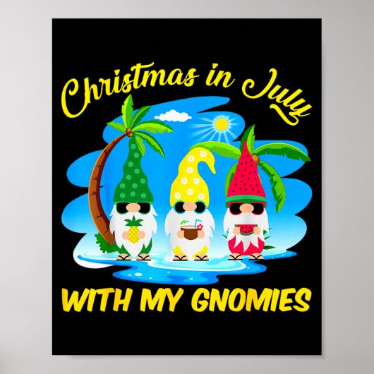 Christmas In July With My Gnomies Beach Summer Chr ポスター (正面)