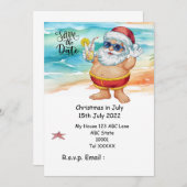 Christmas in July with SANTA CLAUS Save the date 招待状 (正面/裏面)
