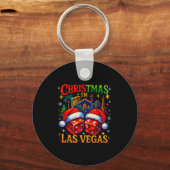 Christmas In Las Vegas Funny Holiday Design Long S キーホルダー (正面)