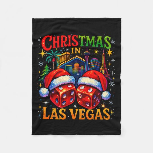 Christmas In Las Vegas Funny Holiday Design Long S フリースブランケット (正面)