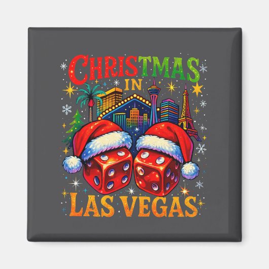 Christmas In Las Vegas Funny Holiday Design Long S マグネット (正面)