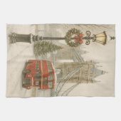 Christmas in London Gift for Traveler | Holiday キッチンタオル (横)
