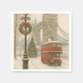 Christmas in London Gift for Traveler | Holiday スタンダードカクテルナプキン (正面)