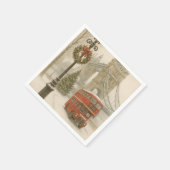 Christmas in London Gift for Traveler | Holiday スタンダードカクテルナプキン (角)