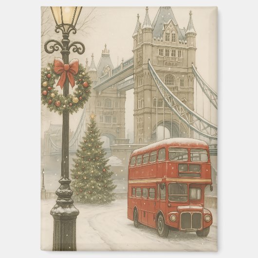 Christmas in London Gift for Traveler | Holiday マグネット (正面)