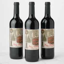 Christmas in London Personalized Wine Label ワインラベル