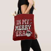 Christmas in My Merry Era Cute Groovy Xmas トートバッグ (クローズアップ)