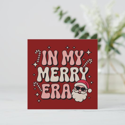 Christmas in My Merry Era Cute Groovy Xmas 招待状 (スタンド正面)