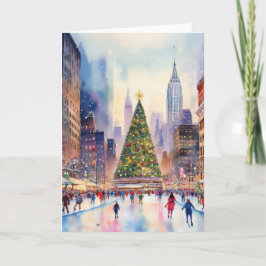 Christmas in New York Watercolor カード