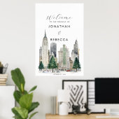 Christmas in New York wedding welcome sign poster ポスター (ホームオフィス)