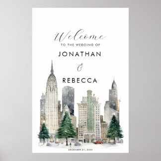 Christmas in New York wedding welcome sign poster ポスター