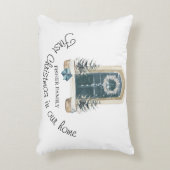 Christmas In Our New Home Watercolor Sage Green アクセントクッション (正面(垂直))