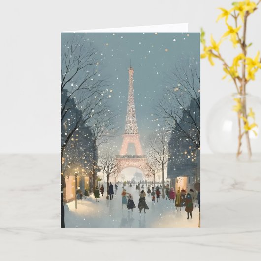 Christmas In Paris Card カード (黄色い花)