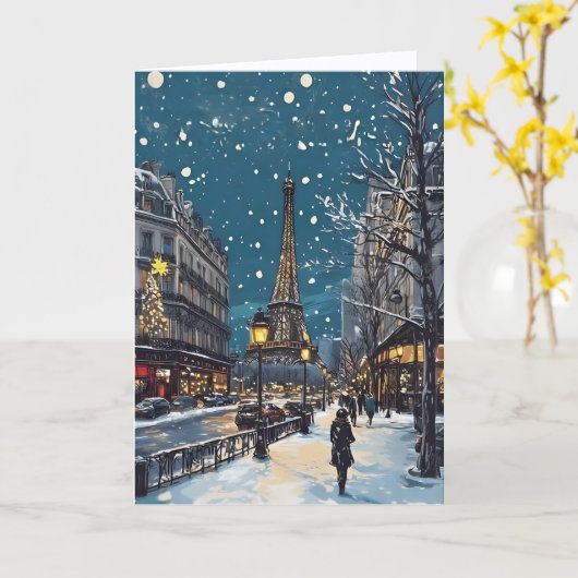 Christmas In Paris Card カード (黄色い花)