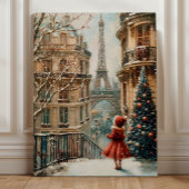 Christmas in Paris – Whimsical Winter Eiffel Tower キャンバスプリント